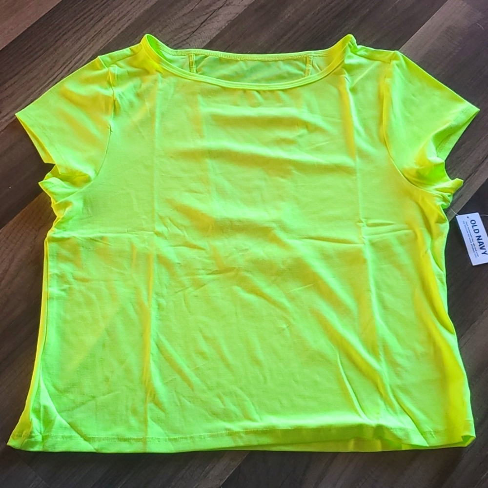 NWT Activewear top, neon and sheer!